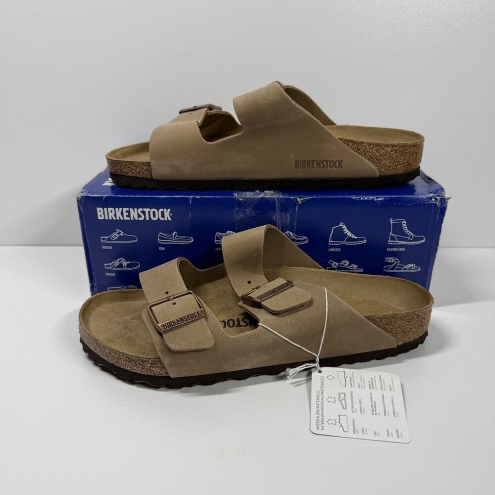 NIB• Birkenstock Arizona Oiled Leather Tabacco Brown Size:41 L10/M8 Normal Width